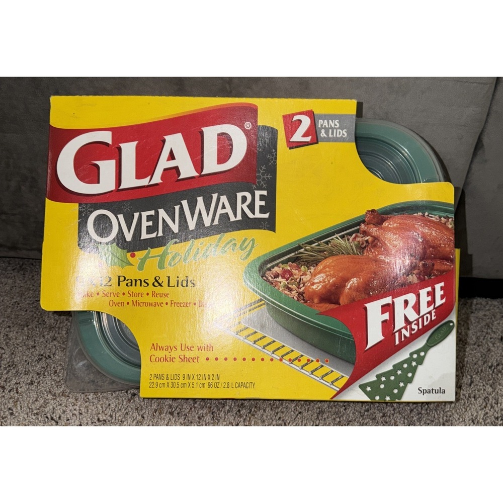 New Glad Ovenware 9x12 Pans and Lids 2 Pack Discontinued 9x12x2 Green Reusable